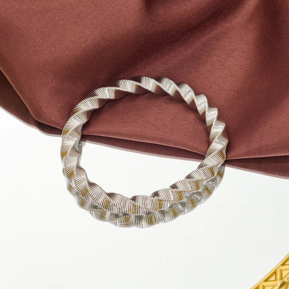 Vintage Style Roman Style Stripe Leaves Flower 304 Stainless Steel 18K Gold Plated Bangle In Bulk