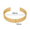 Vintage Style Roman Style Stripe Leaves Flower 304 Stainless Steel 18K Gold Plated Bangle In Bulk
