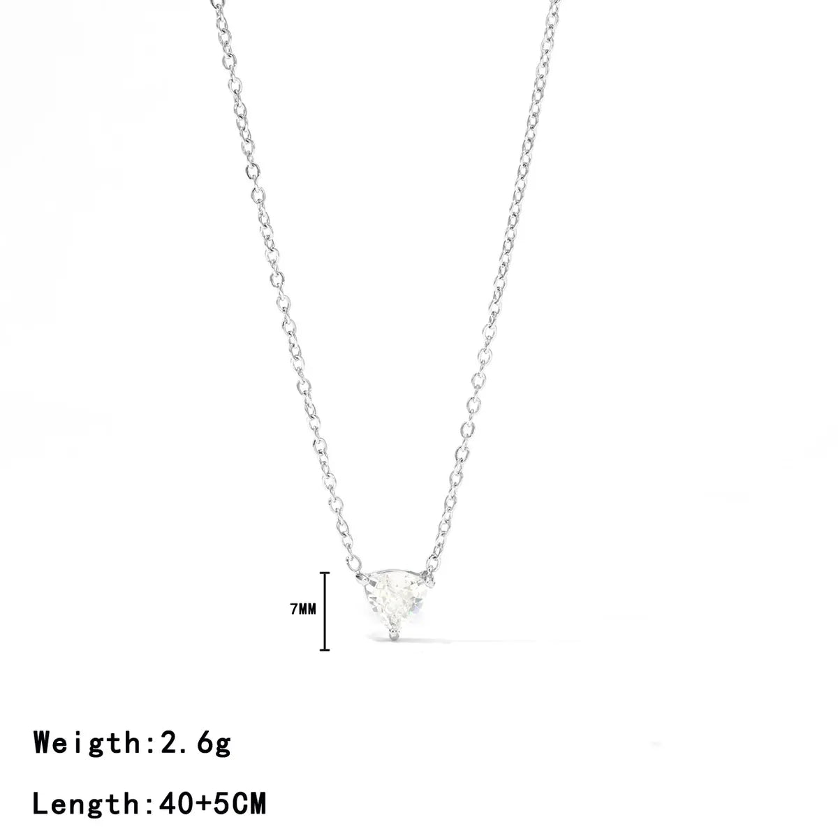 304 Stainless Steel White Gold Plated Gold Plated Elegant Sweet Plating Inlay Solid Color Zircon Pendant Necklace