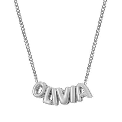 304 Stainless Steel White Gold Plated Simple Style Letter Pendant Necklace