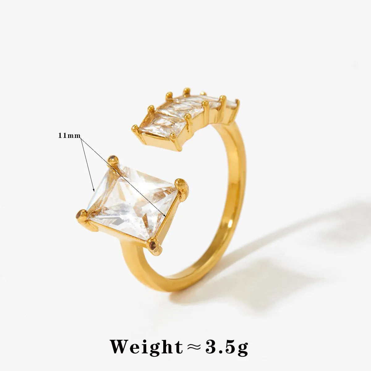 316 Stainless Steel  16K Gold Plated White Gold Plated Gold Plated Casual Plating Geometric Zircon Open Rings