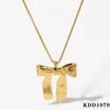 Wholesale Jewelry Simple Style Classic Style Bow Knot 316 Stainless Steel  No Inlaid 16K Gold Plated White Gold Plated Gold Plated Earrings Necklace