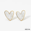 316 Stainless Steel  16K Gold Plated White Gold Plated Gold Plated Simple Style Classic Style Heart Shape Earrings Necklace