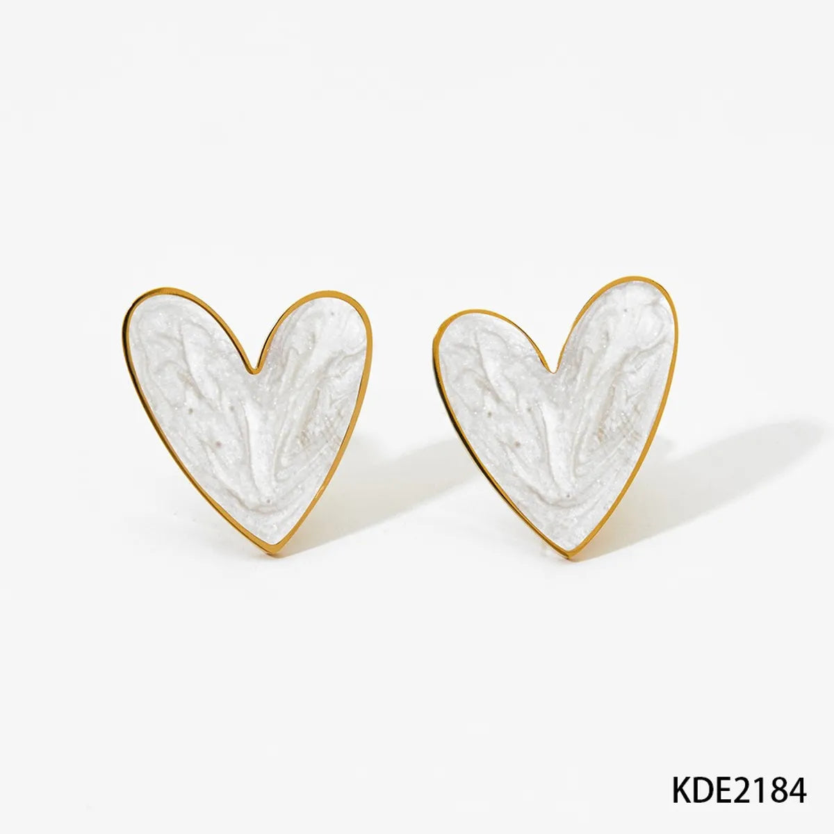 316 Stainless Steel  16K Gold Plated White Gold Plated Gold Plated Simple Style Classic Style Heart Shape Earrings Necklace