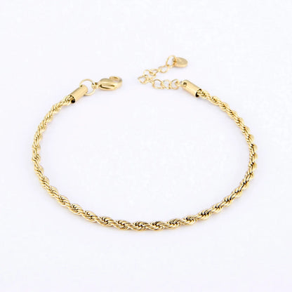 Casual Classic Style Solid Color 304 Stainless Steel 18K Gold Plated Bracelets In Bulk