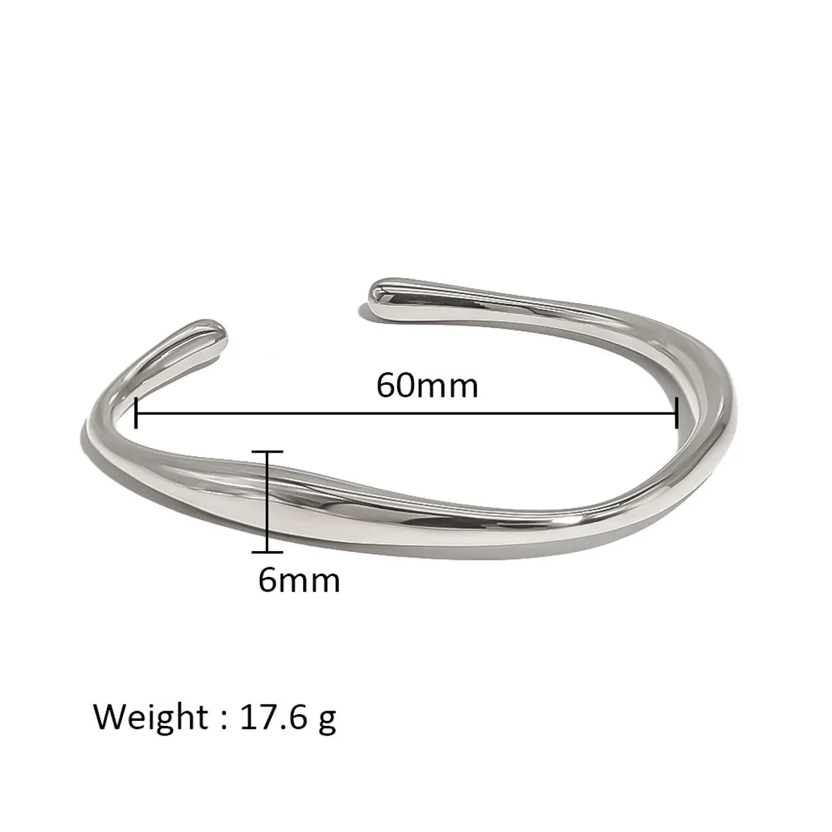 Casual Simple Style Solid Color 316 Stainless Steel  14K Gold Plated Bangle In Bulk