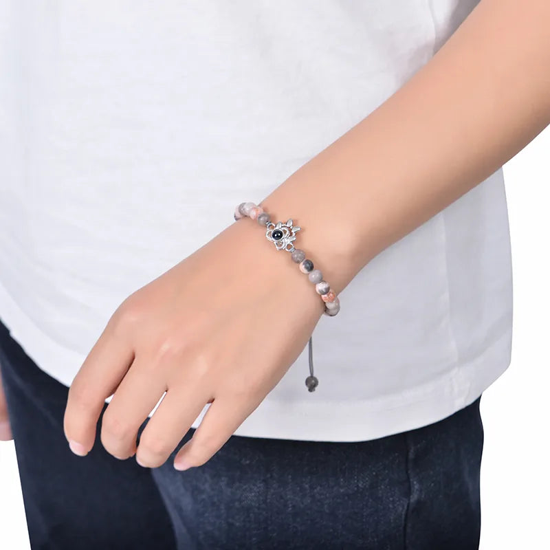 316 Stainless Steel  Natural Stone Simple Style Classic Style Beaded Color Block Bracelets