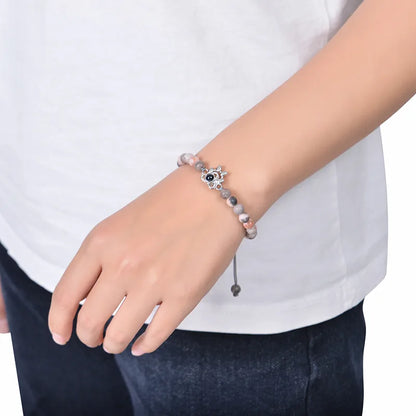 316 Stainless Steel  Natural Stone Simple Style Classic Style Beaded Color Block Bracelets