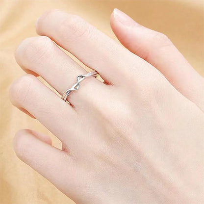 Wholesale Jewelry Simple Style Geometric Titanium Steel Copper Zircon 18K Gold Plated Hollow Out Inlay Open Rings