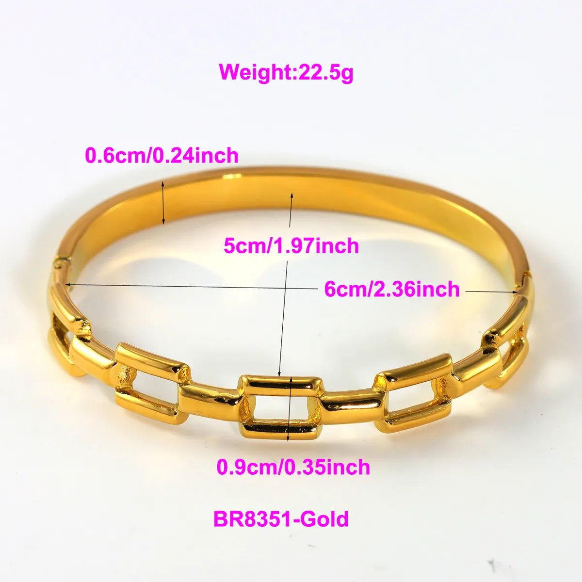 IG Style Elegant Classic Style Stripe Waves Knot 316L Stainless Steel  18K Gold Plated No Inlay Bangle In Bulk