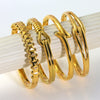 IG Style Elegant Classic Style Stripe Waves Knot 316L Stainless Steel  18K Gold Plated No Inlay Bangle In Bulk