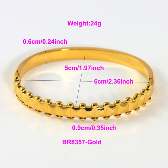 IG Style Elegant Classic Style Stripe Waves Knot 316L Stainless Steel  18K Gold Plated No Inlay Bangle In Bulk