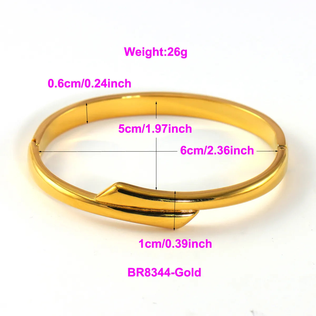 IG Style Elegant Classic Style Stripe Waves Knot 316L Stainless Steel  18K Gold Plated No Inlay Bangle In Bulk