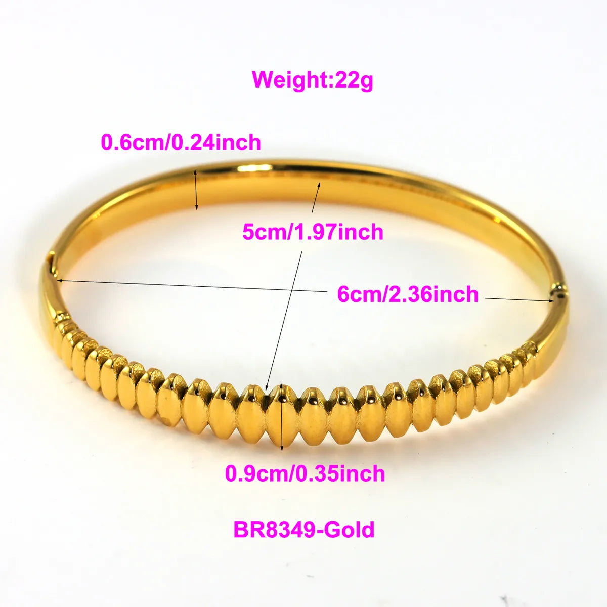 IG Style Elegant Classic Style Stripe Waves Knot 316L Stainless Steel  18K Gold Plated No Inlay Bangle In Bulk