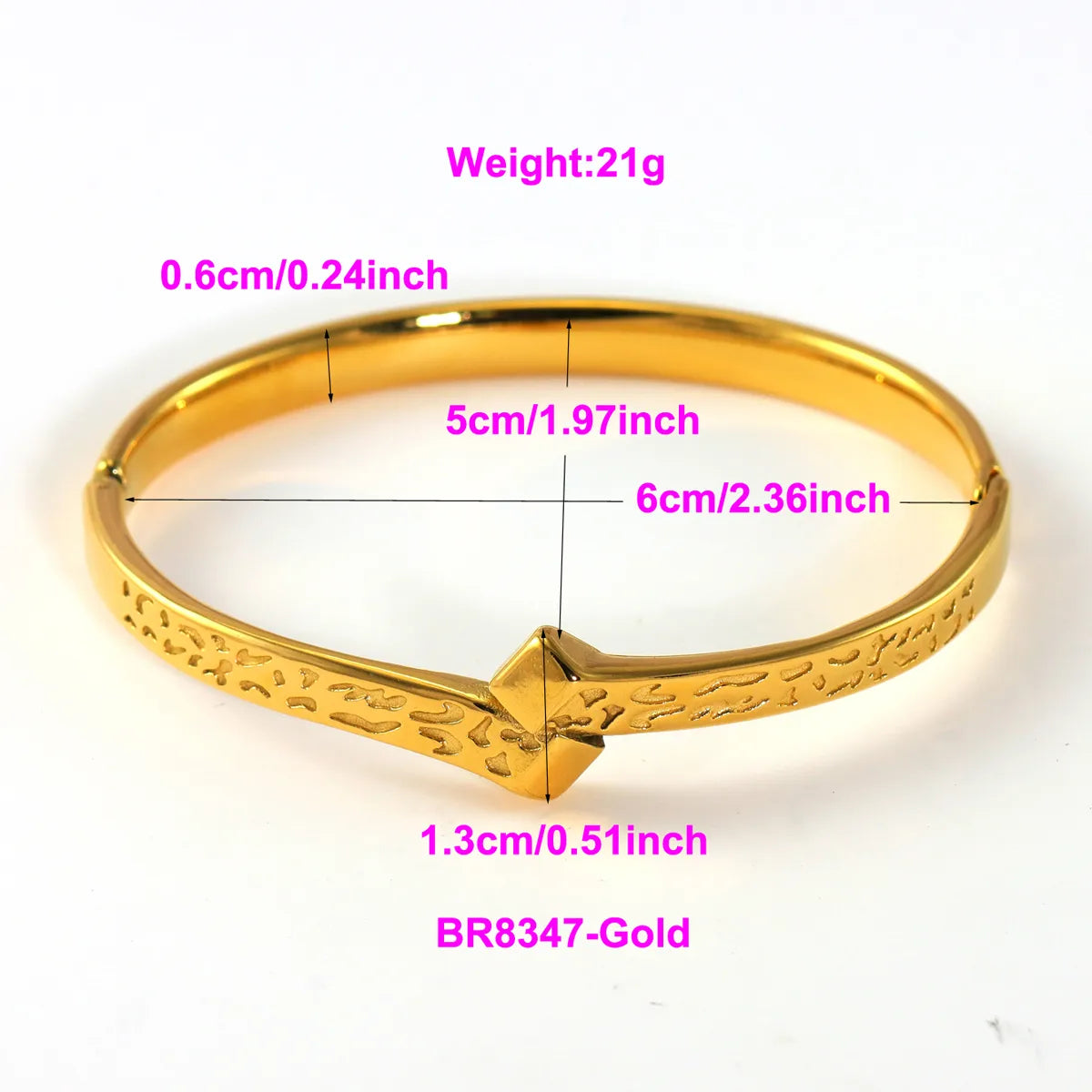 IG Style Elegant Classic Style Stripe Waves Knot 316L Stainless Steel  18K Gold Plated No Inlay Bangle In Bulk