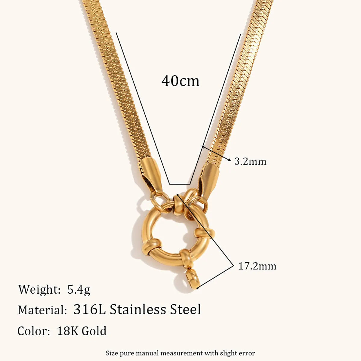 Wholesale Jewelry Simple Style Geometric 304 Stainless Steel 18K Gold Plated Necklace