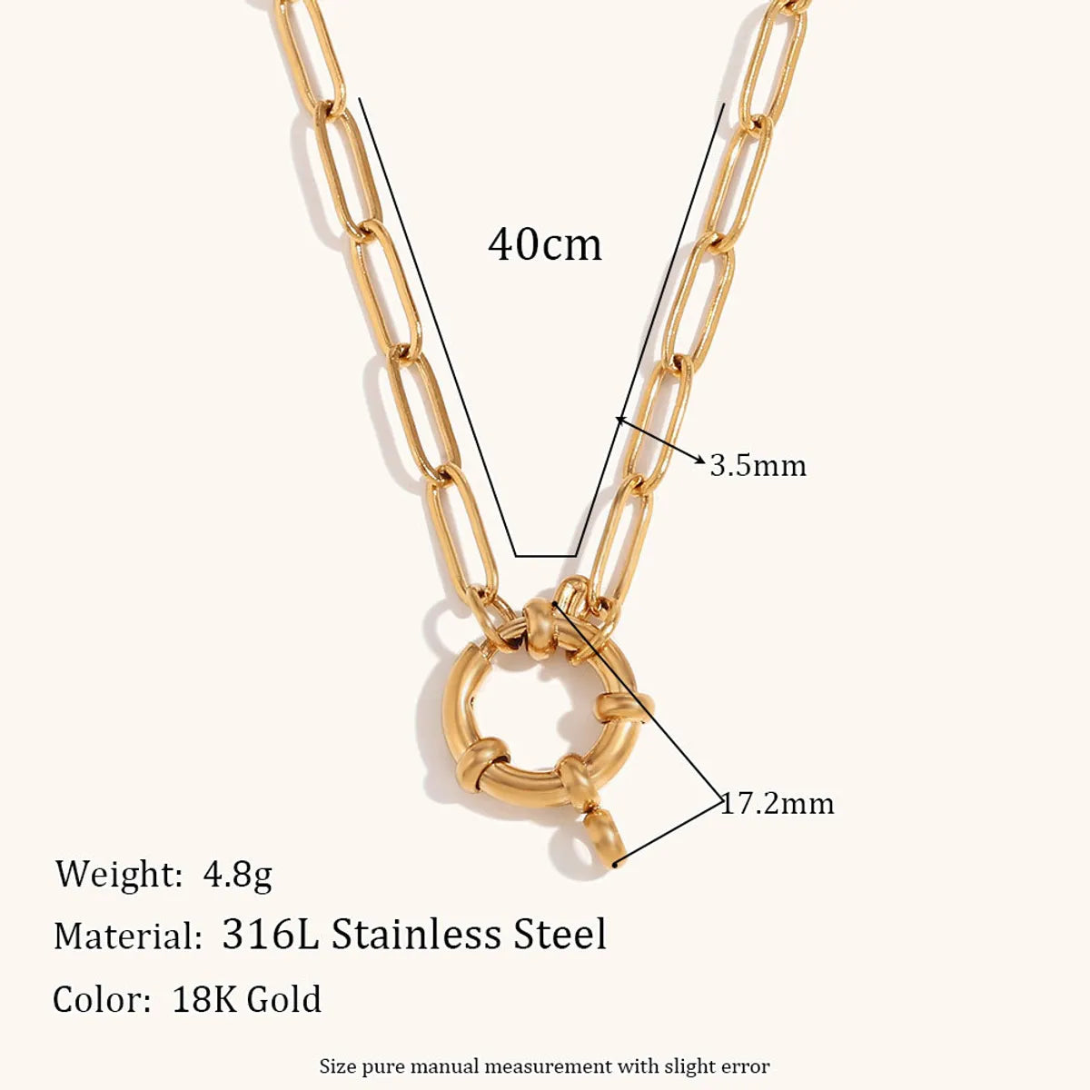 Wholesale Jewelry Simple Style Geometric 304 Stainless Steel 18K Gold Plated Necklace