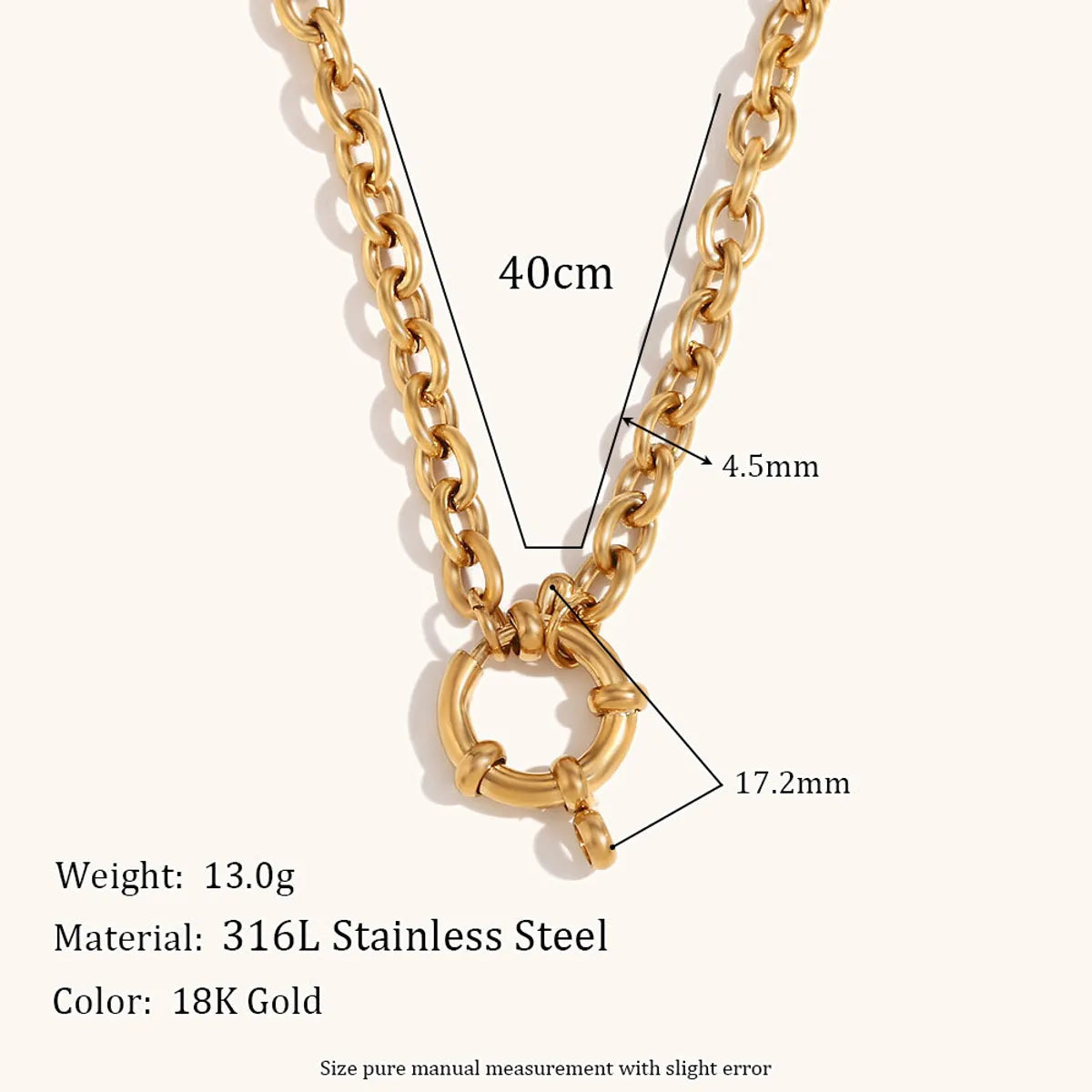 Wholesale Jewelry Simple Style Geometric 304 Stainless Steel 18K Gold Plated Necklace