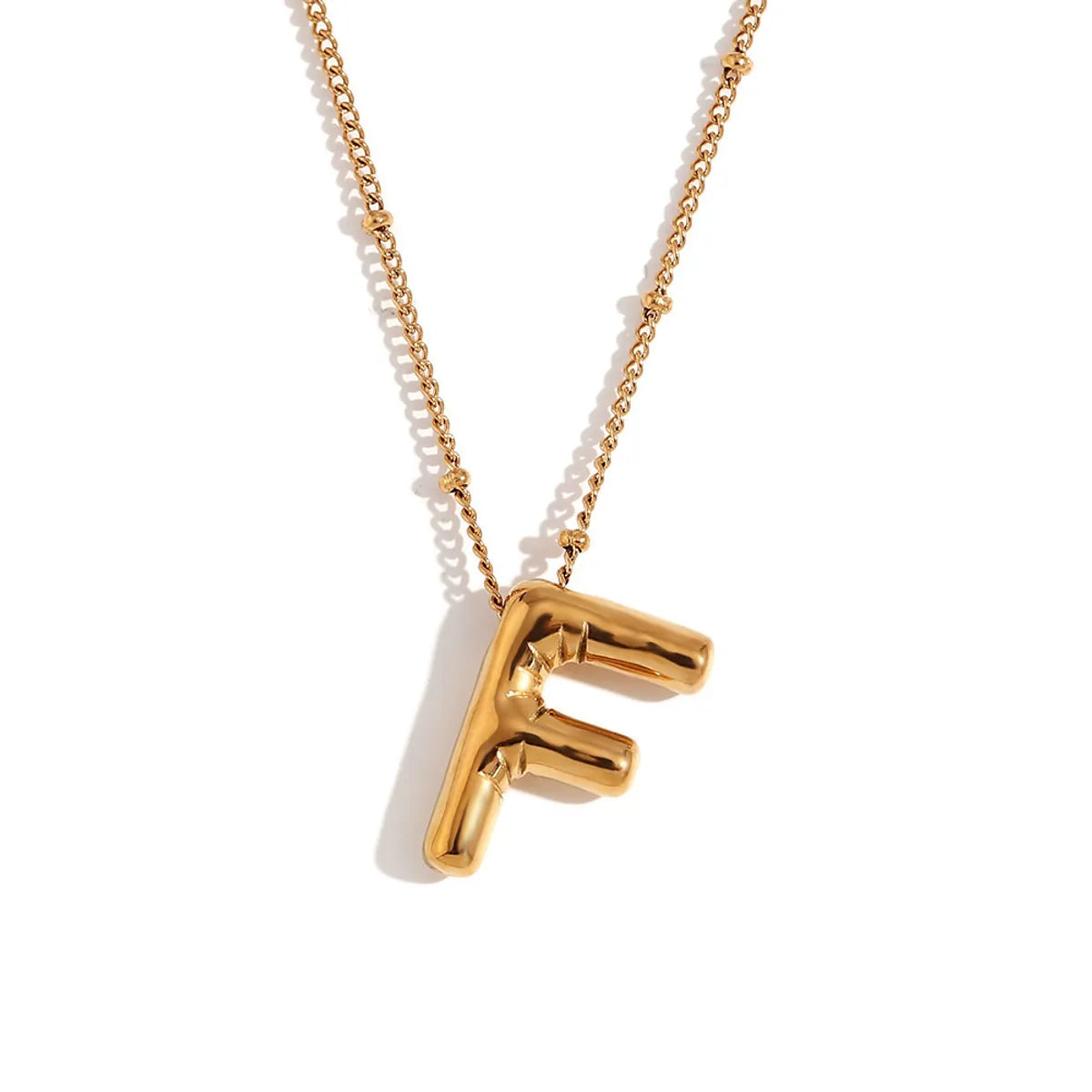 316L Stainless Steel  18K Gold Plated Simple Style Plating Letter Pendant Necklace