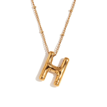 316L Stainless Steel  18K Gold Plated Simple Style Plating Letter Pendant Necklace