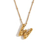 316L Stainless Steel  18K Gold Plated Simple Style Plating Letter Pendant Necklace