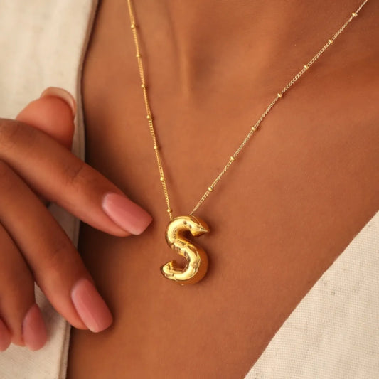 316L Stainless Steel  18K Gold Plated Simple Style Plating Letter Pendant Necklace