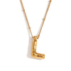 316L Stainless Steel  18K Gold Plated Simple Style Plating Letter Pendant Necklace