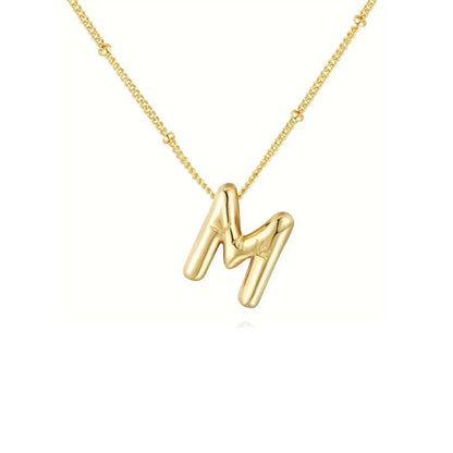 316L Stainless Steel  18K Gold Plated Simple Style Plating Letter Pendant Necklace