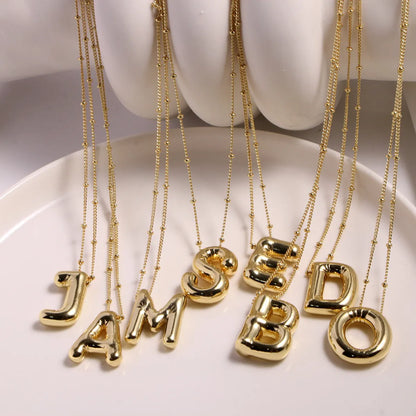 316L Stainless Steel  18K Gold Plated Simple Style Plating Letter Pendant Necklace