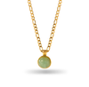 Wholesale Natural Dongling Stone Necklace With Figaro Chain Copper Plated With 14K True Gold Geometric Shape