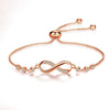 Wholesale Stainless Steel Microset Zircon Infinite 8Shaped Heart Bracelet With Letter Number And Word Patterns For Women Real Gold Plated