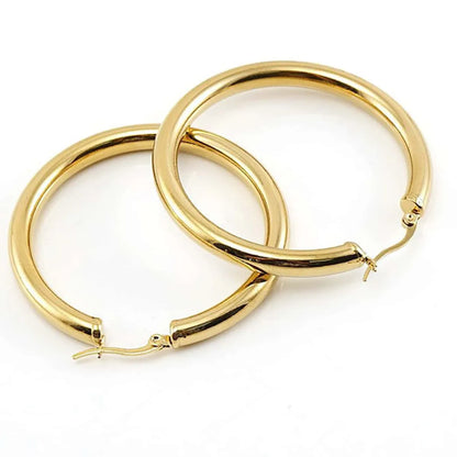 4 Pairs Retro Simple Style Circle 304 Stainless Steel Earrings