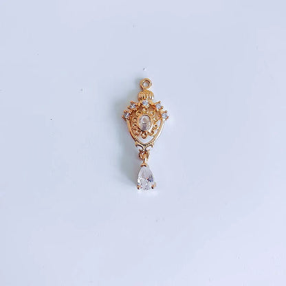 4 Pieces Copper Zircon Color Block Pendant