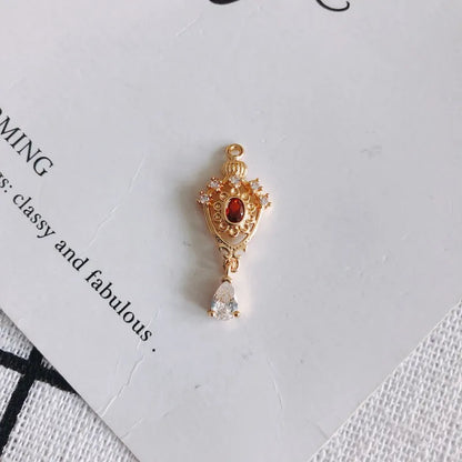 4 Pieces Copper Zircon Color Block Pendant