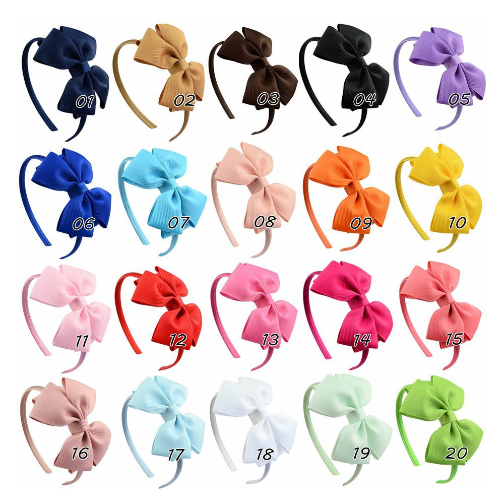 Ribbed Ribbon Children's Bowknot Headband Set