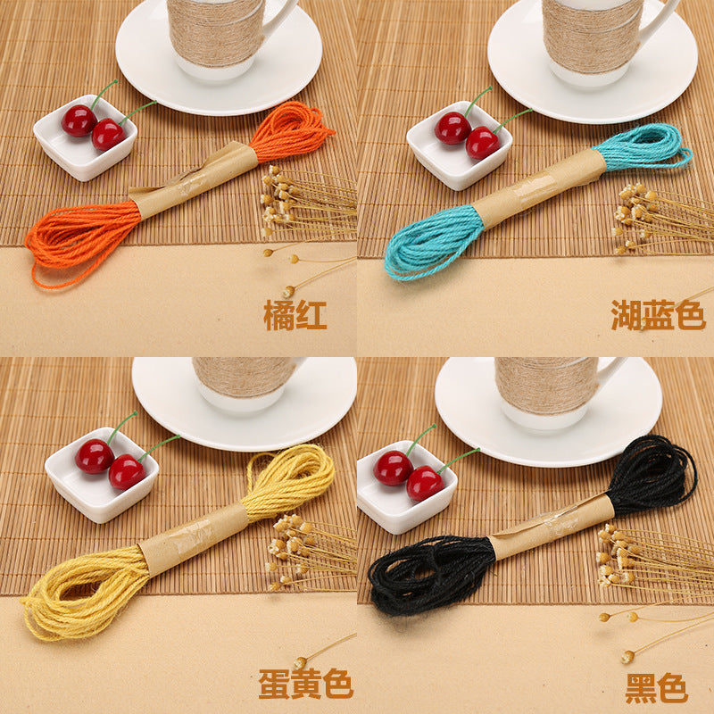 Color hemp rope 3 strands 1.5mm/2mm 10m photo wall special hemp rope DIY hand-woven hemp rope decorative rope