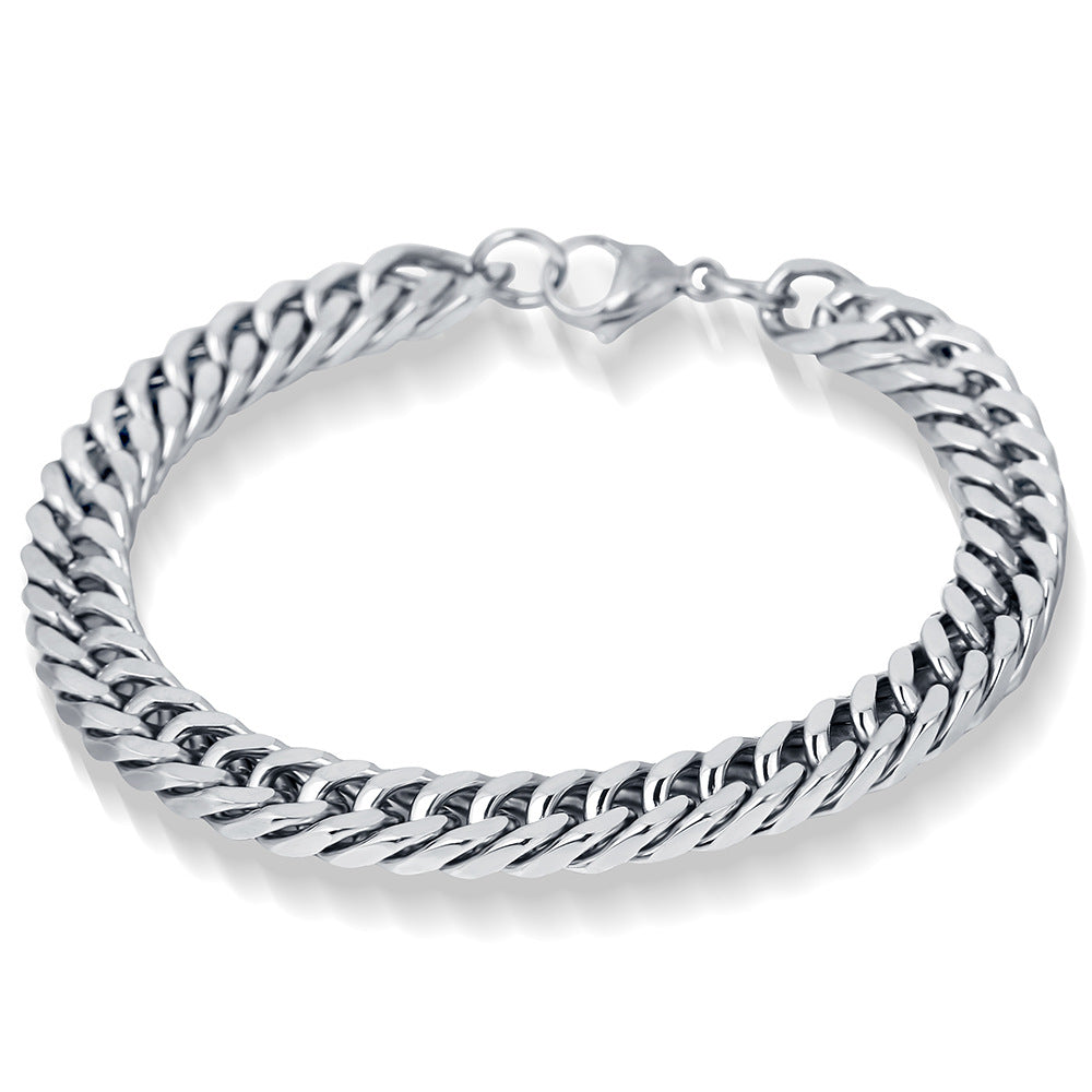 Titanium Steel Simple Style Waves Plating Bracelets