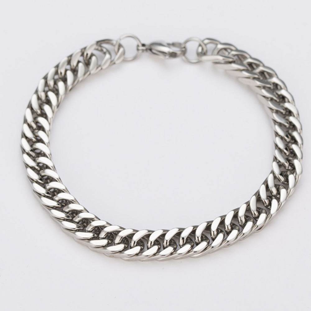 Titanium Steel Simple Style Waves Plating Bracelets