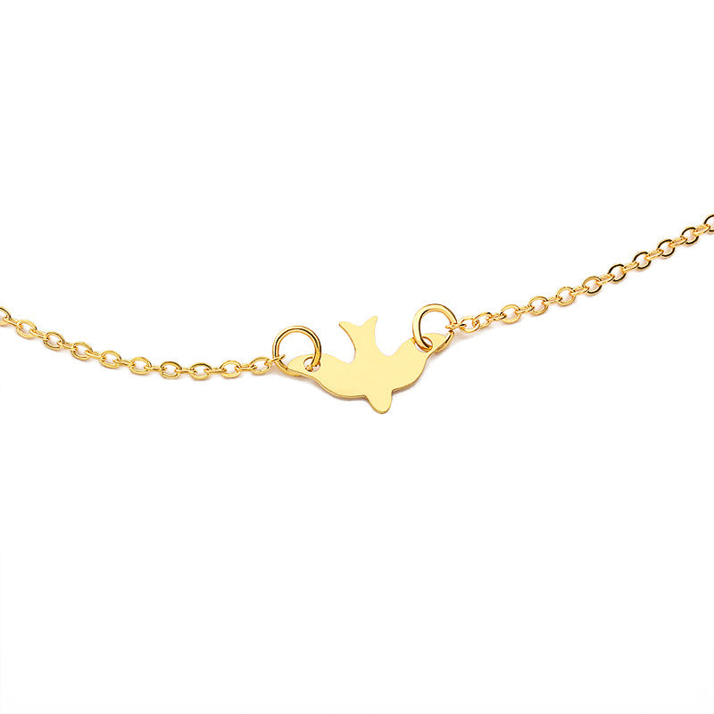 Simple Metal Peace Dove Necklace Wholesale