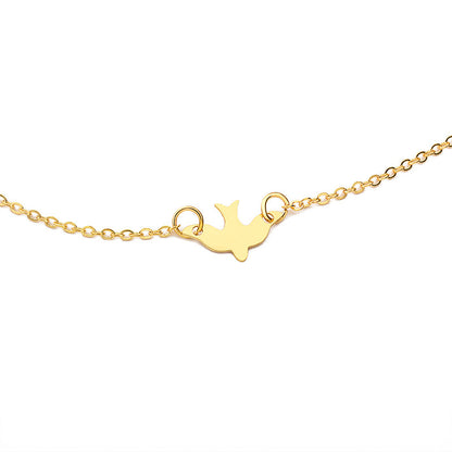 Simple Metal Peace Dove Necklace Wholesale