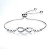 Wholesale Stainless Steel Microset Zircon Infinite 8Shaped Heart Bracelet With Letter Number And Word Patterns For Women Real Gold Plated