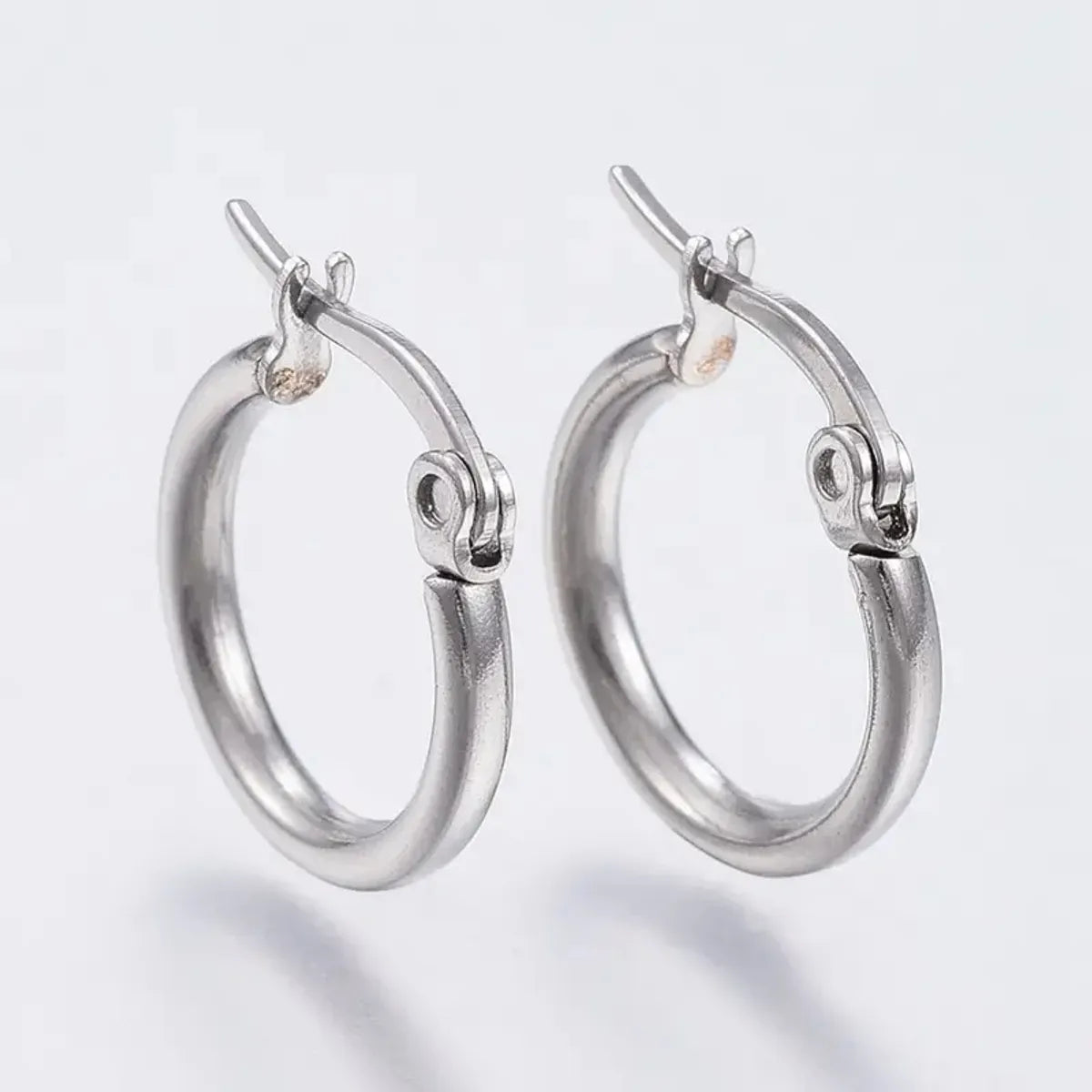 5 Pairs Simple Style Circle Stainless Steel Earrings