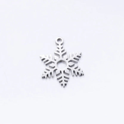 5 PCS/Package 13*16mm 14*19mm 304 Stainless Steel Christmas Tree Snowman Snowflake Pendant