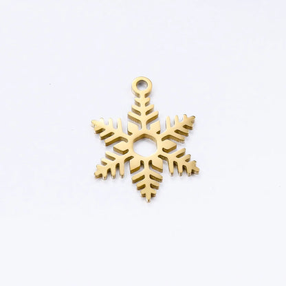 5 PCS/Package 13*16mm 14*19mm 304 Stainless Steel Christmas Tree Snowman Snowflake Pendant