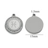 5 PCS/Package 15mm Hole 1~1.9mm 304 Stainless Steel Zircon 18K Gold Plated Constellation Pendant