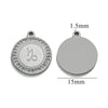 5 PCS/Package 15mm Hole 1~1.9mm 304 Stainless Steel Zircon 18K Gold Plated Constellation Pendant