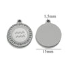 5 PCS/Package 15mm Hole 1~1.9mm 304 Stainless Steel Zircon 18K Gold Plated Constellation Pendant