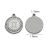 5 PCS/Package 15mm Hole 1~1.9mm 304 Stainless Steel Zircon 18K Gold Plated Constellation Pendant
