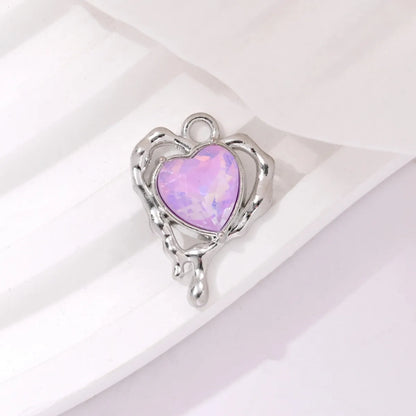 5 PCS/Package 1.5*1.2cm Alloy Heart Shape Pendant