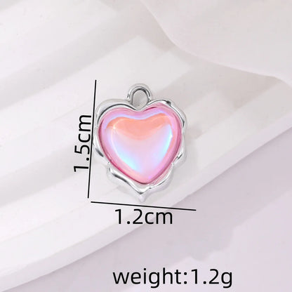 5 PCS/Package 1.5*1.2cm Alloy Heart Shape Pendant